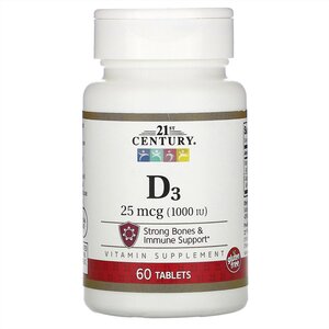 Витамин D3, 25 мкг (1000 МЕ), 60 таблеток