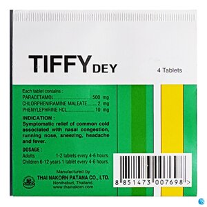 Тайские таблетки против гриппа и простуды Tiffy Dey